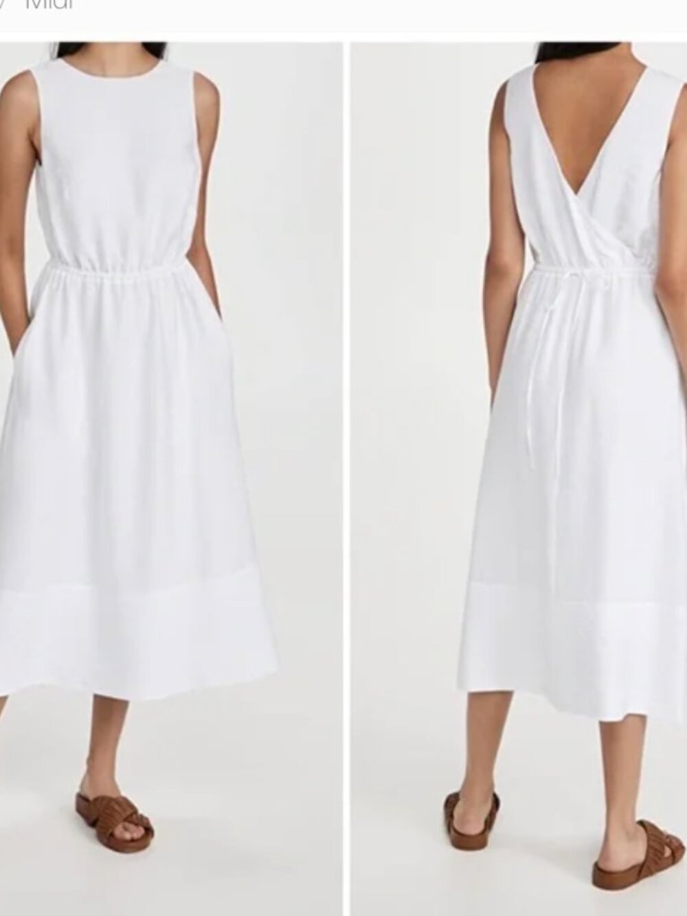 Vince Optic White Sleeveless Dress
